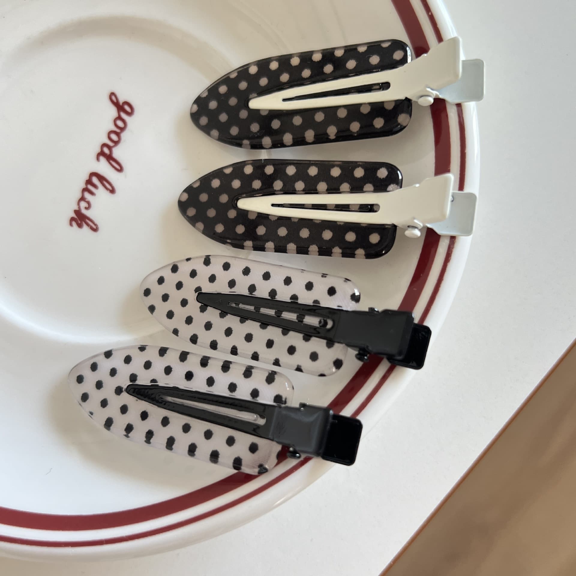 Polka Dot Hair Clips Set